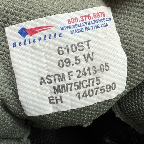 Belleville 610 ST Suede Military Boots Insulated Men’s Size 9.5 W Green Outdoor, main image 5